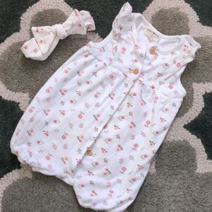 ❤ 3/$20 18 mo girls romper bow set floral